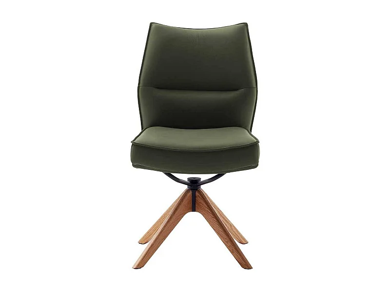 Essstuhl Küchenstuhl aus Echtleder und Eiche Massivholz (2er Set)