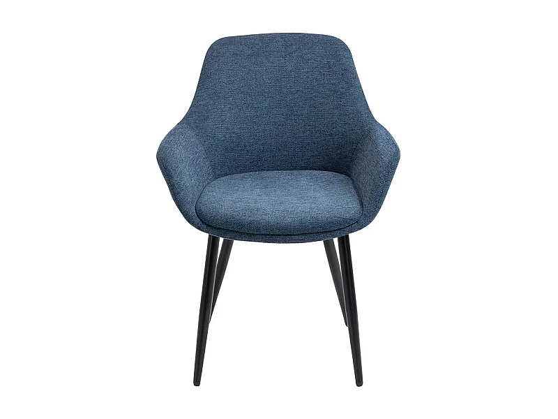 Armlehnstuehle mit Stoffbezug in Blau Gestell aus Metall (2er Set)