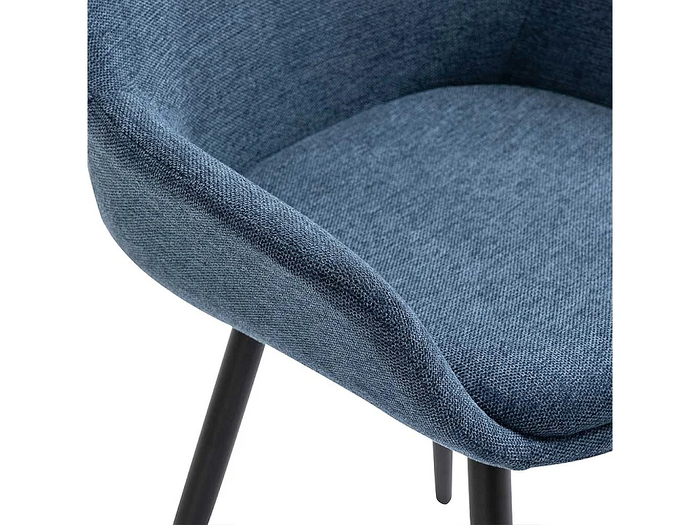 Armlehnstuehle mit Stoffbezug in Blau Gestell aus Metall (2er Set)