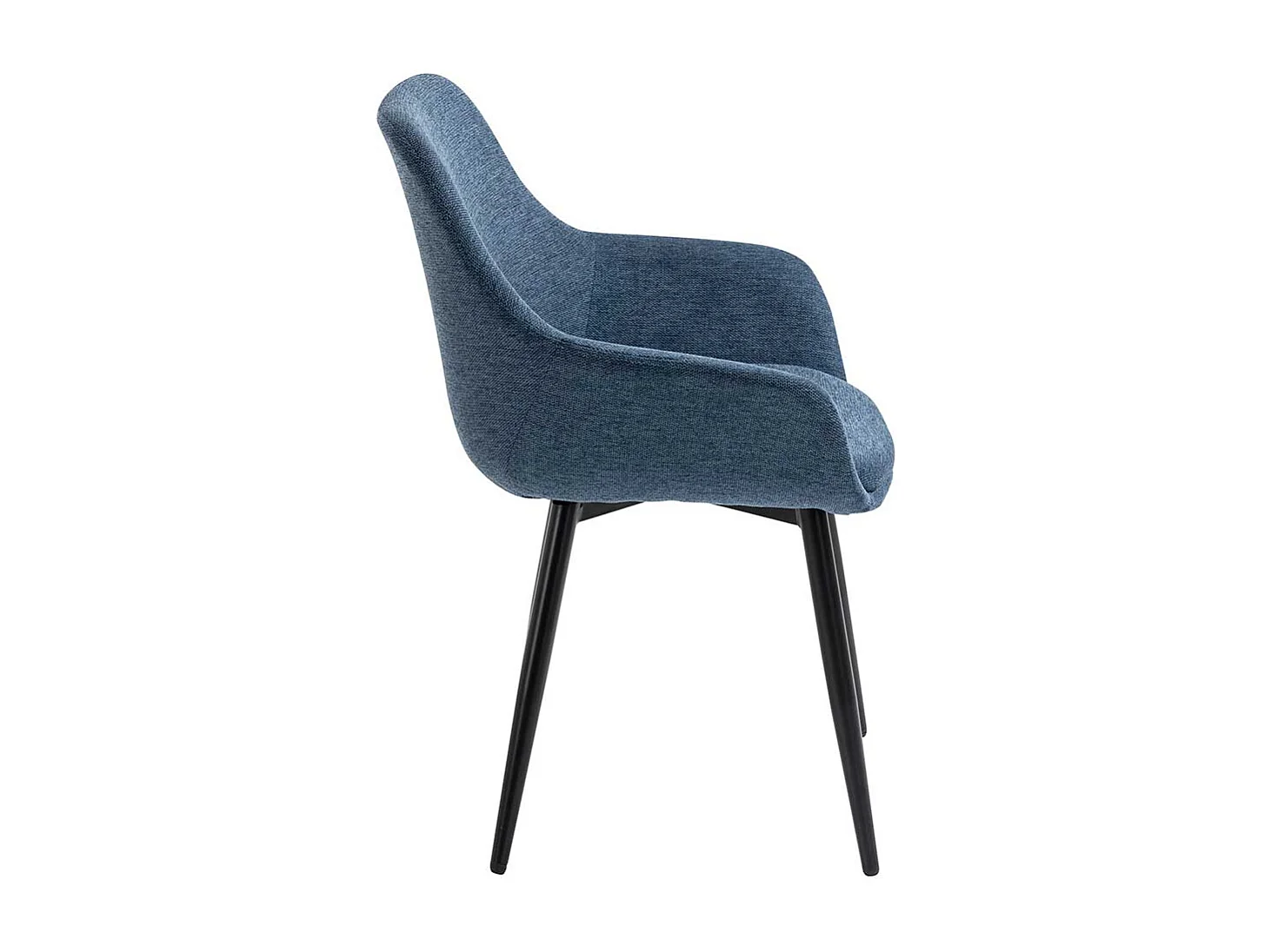 Armlehnstuehle mit Stoffbezug in Blau Gestell aus Metall (2er Set)