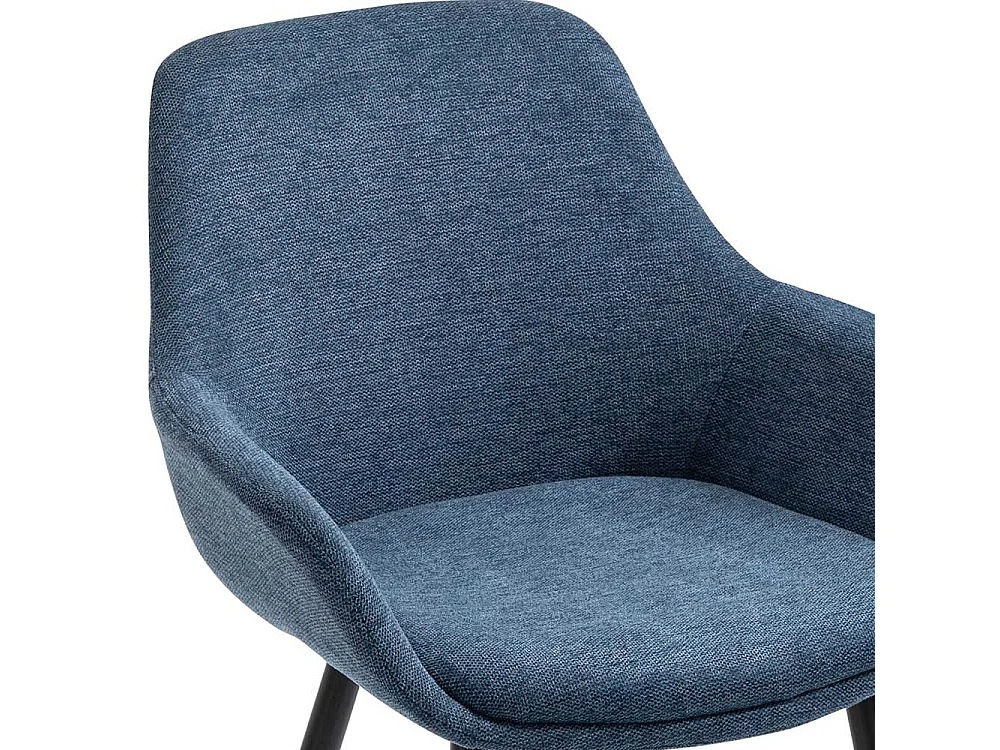 Armlehnstuehle mit Stoffbezug in Blau Gestell aus Metall (2er Set)