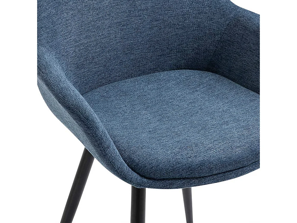 Armlehnstuehle mit Stoffbezug in Blau Gestell aus Metall (2er Set)