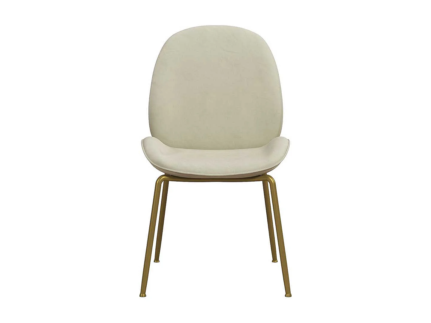 Polsterstuhl Esszimmer Samt in Cremefarben Gestell aus Metall