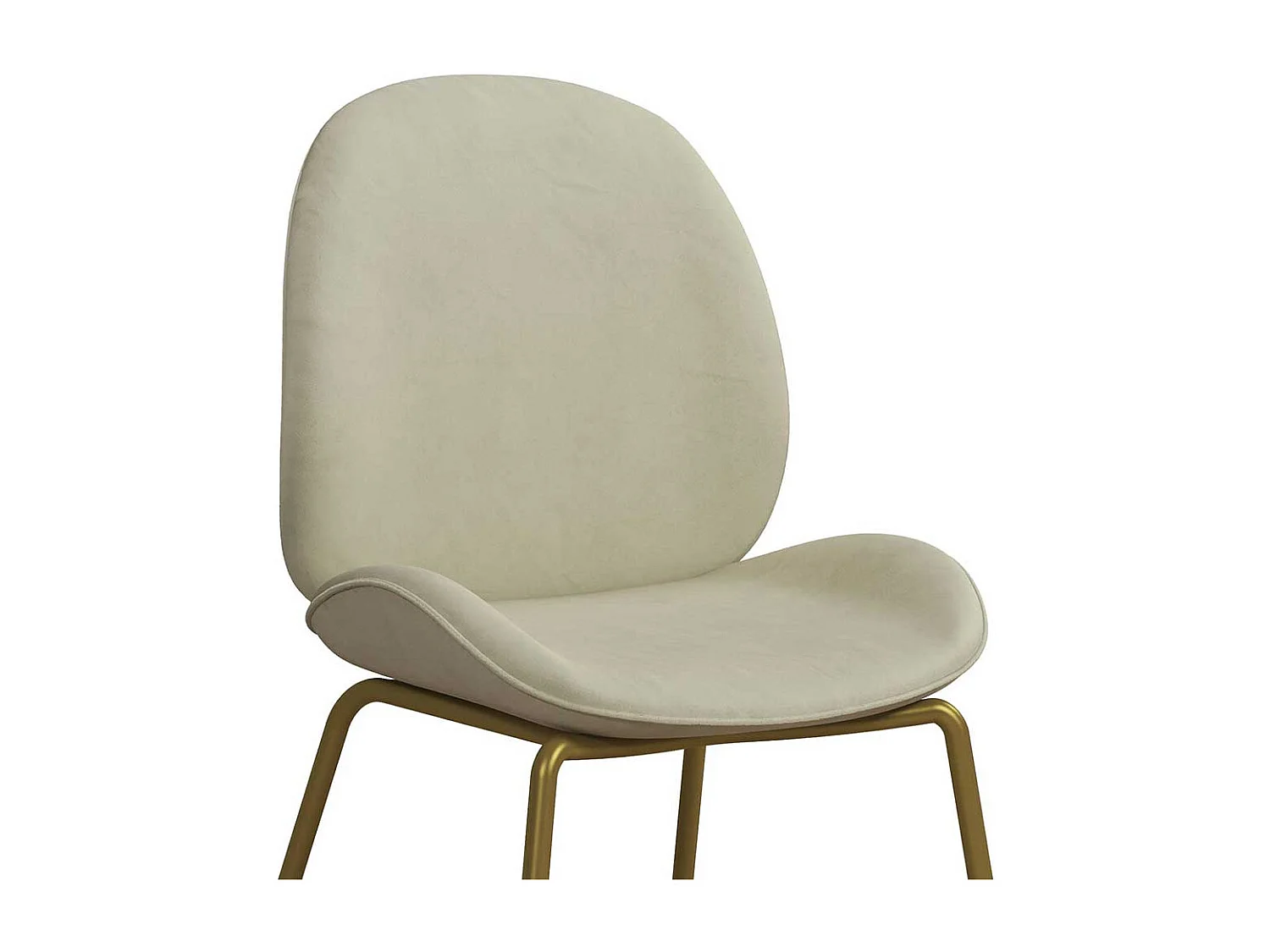 Polsterstuhl Esszimmer Samt in Cremefarben Gestell aus Metall