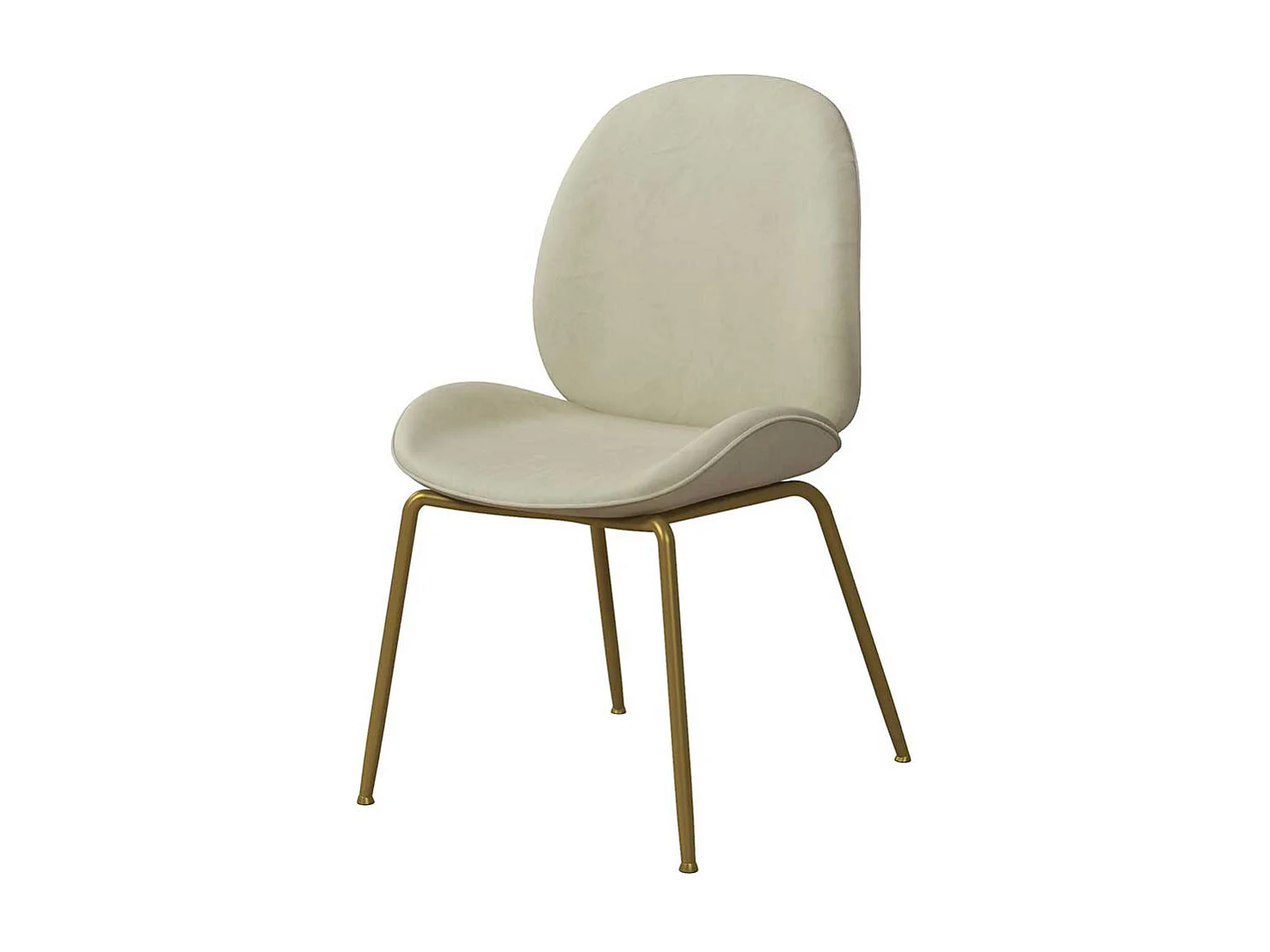 Polsterstuhl Esszimmer Samt in Cremefarben Gestell aus Metall