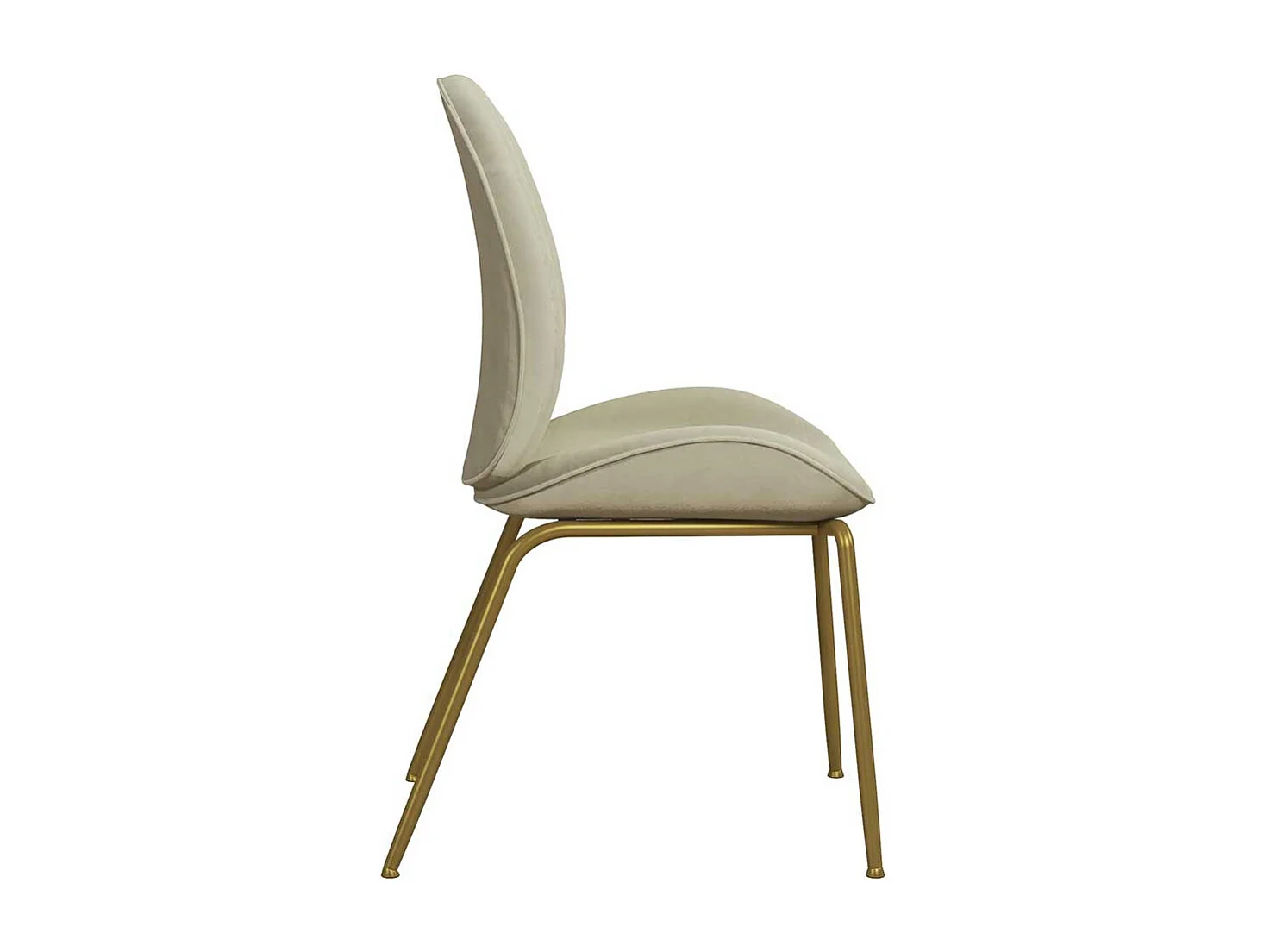Polsterstuhl Esszimmer Samt in Cremefarben Gestell aus Metall