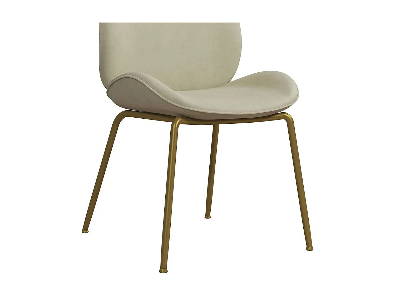 Polsterstuhl Esszimmer Samt in Cremefarben Gestell aus Metall