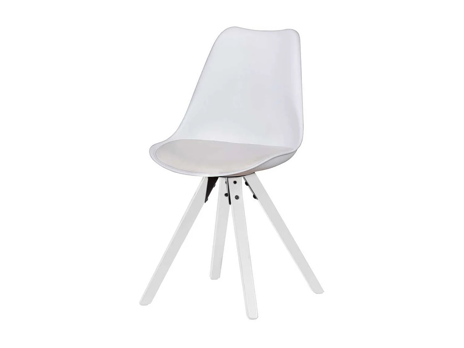 Schalen Küchenstühle in Weiß Kunstleder gepolstert (2er Set)