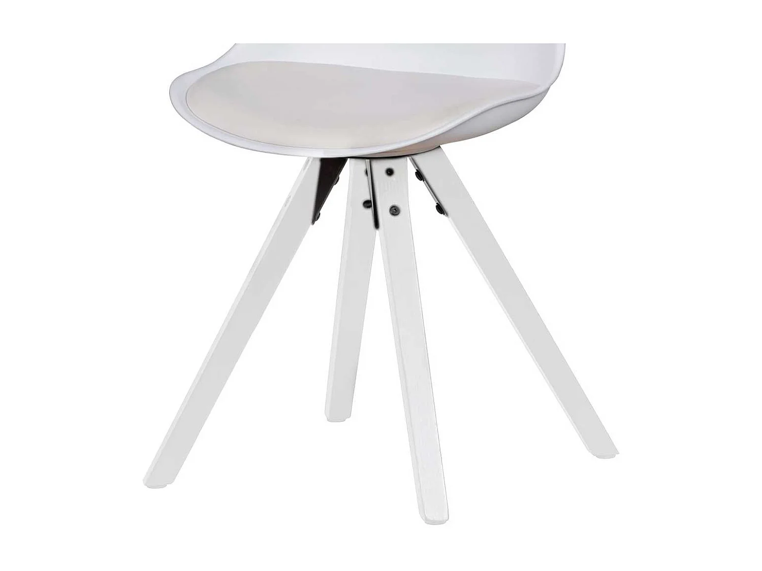 Schalen Küchenstühle in Weiß Kunstleder gepolstert (2er Set)