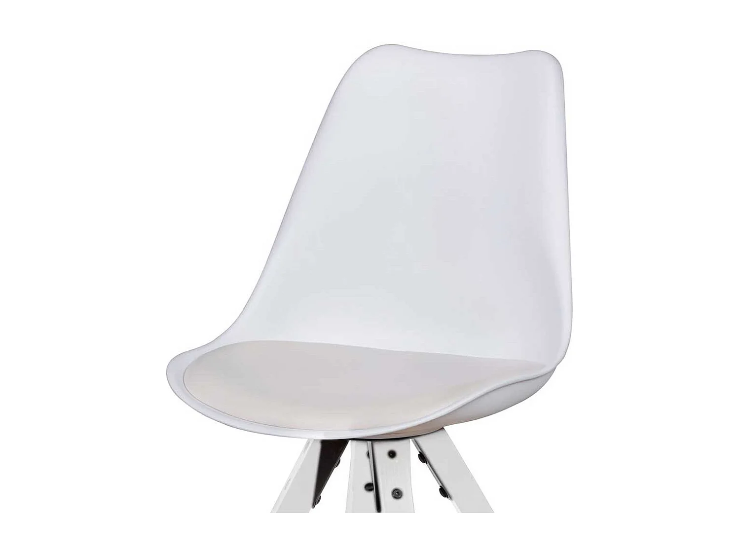 Schalen Küchenstühle in Weiß Kunstleder gepolstert (2er Set)