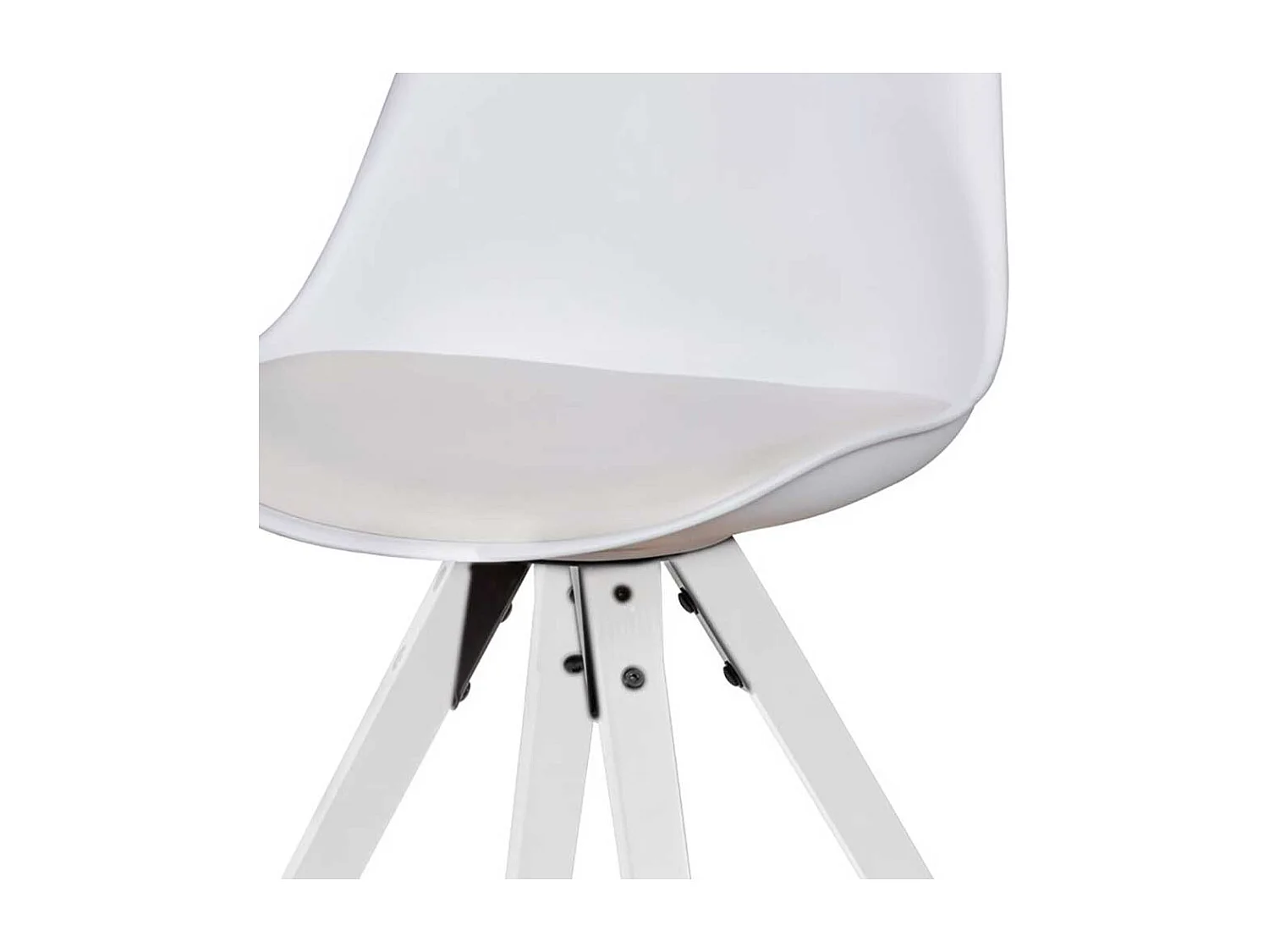 Schalen Küchenstühle in Weiß Kunstleder gepolstert (2er Set)