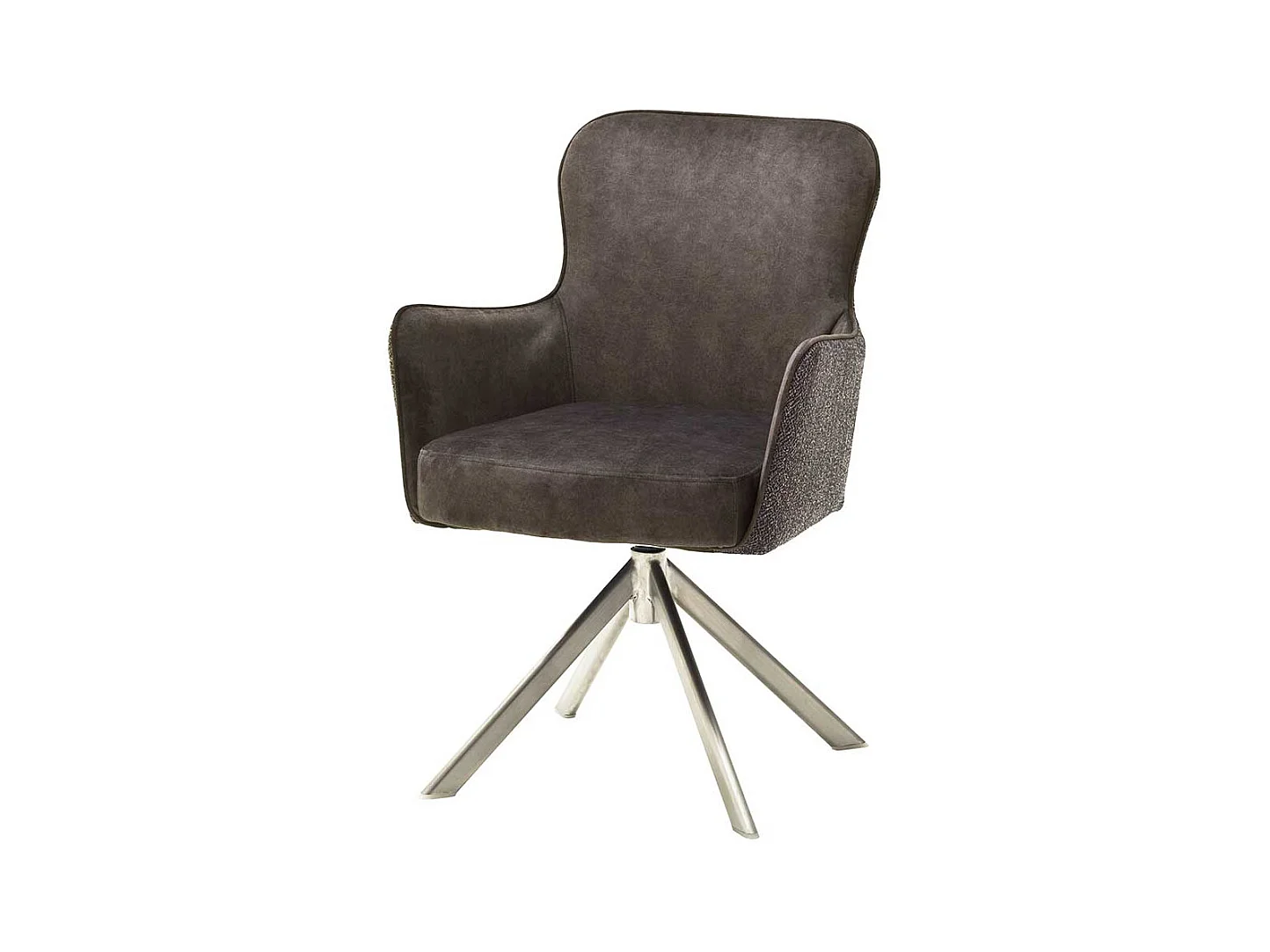 Esstisch Drehst�hle in Hellbraun Stoff Armlehnen (2er Set)