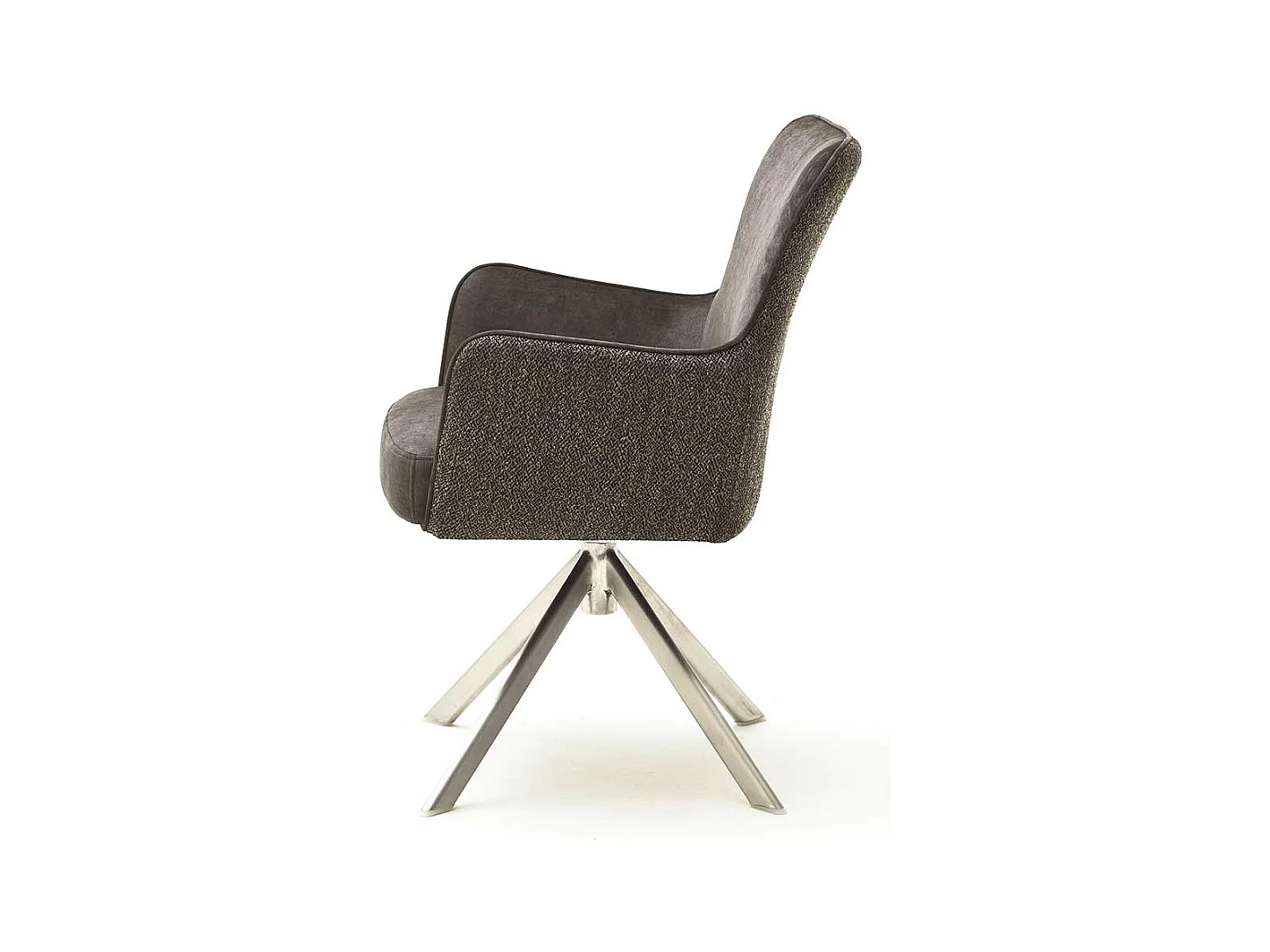 Esstisch Drehst�hle in Hellbraun Stoff Armlehnen (2er Set)