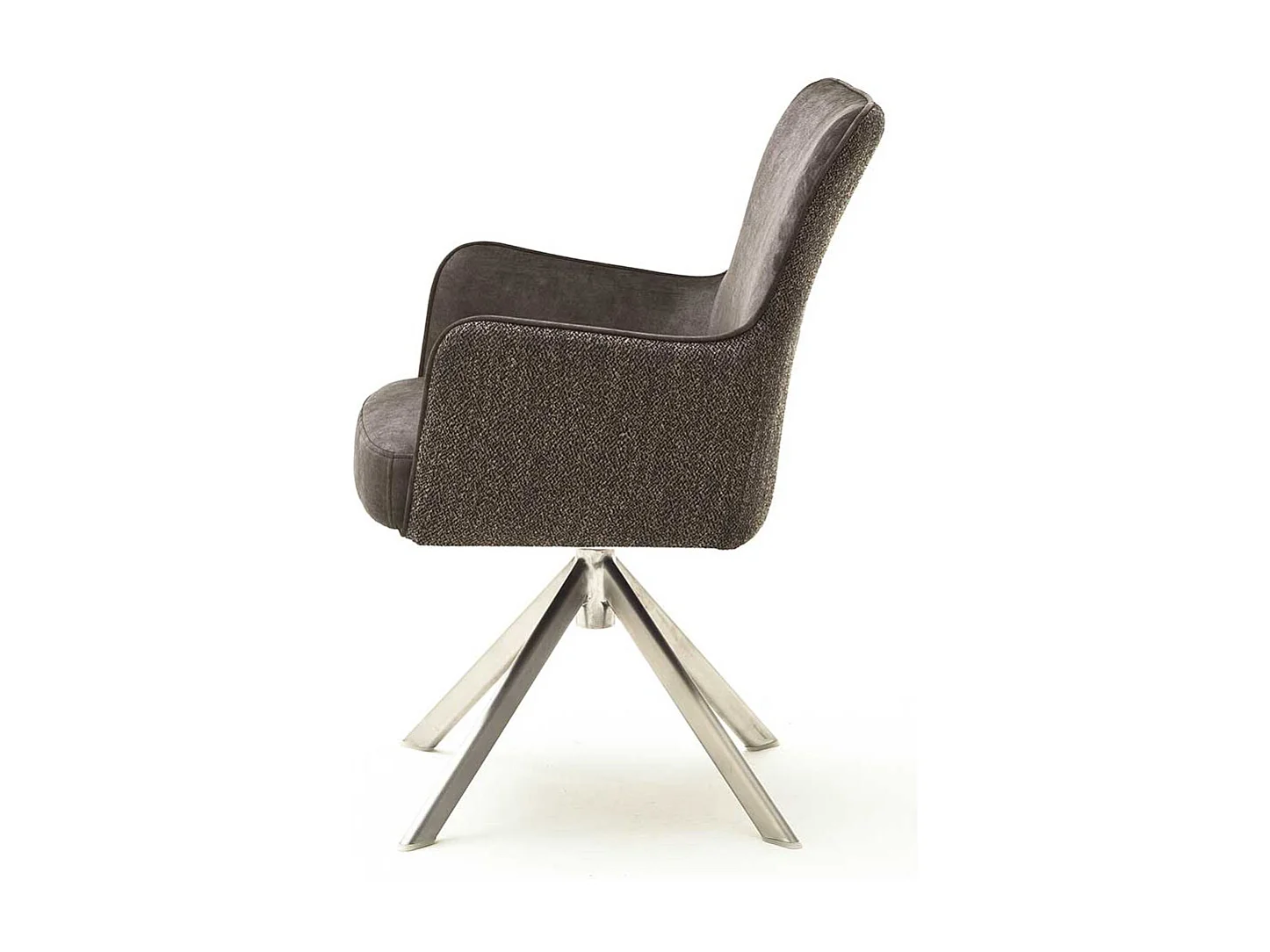 Esstisch Drehst�hle in Hellbraun Stoff Armlehnen (2er Set)