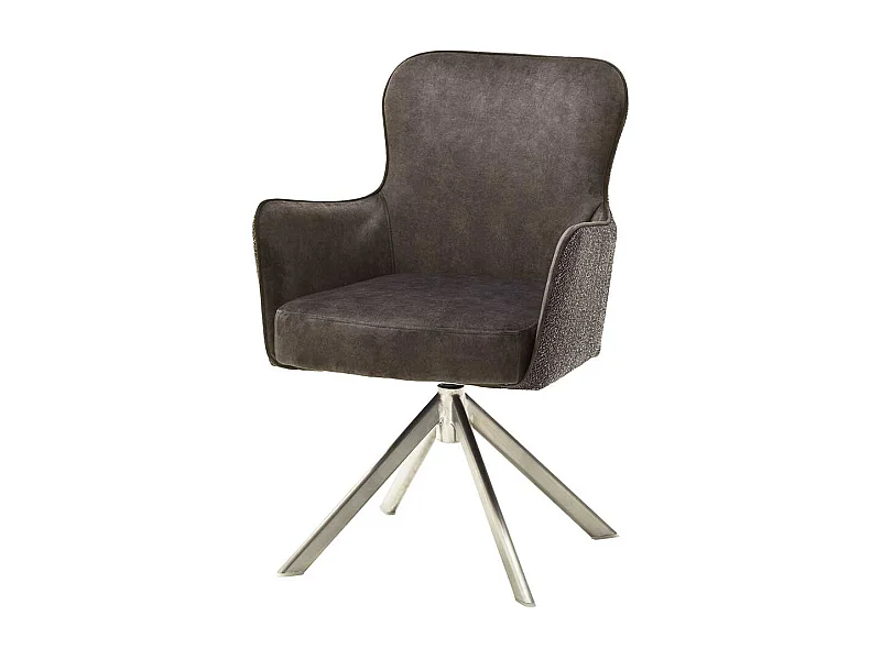 Esstisch Drehst�hle in Hellbraun Stoff Armlehnen (2er Set)