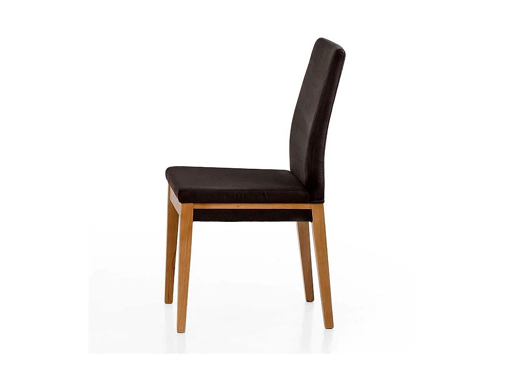 Küchenstuhl in Dunkelbraun Gestell aus Massivholz Eiche