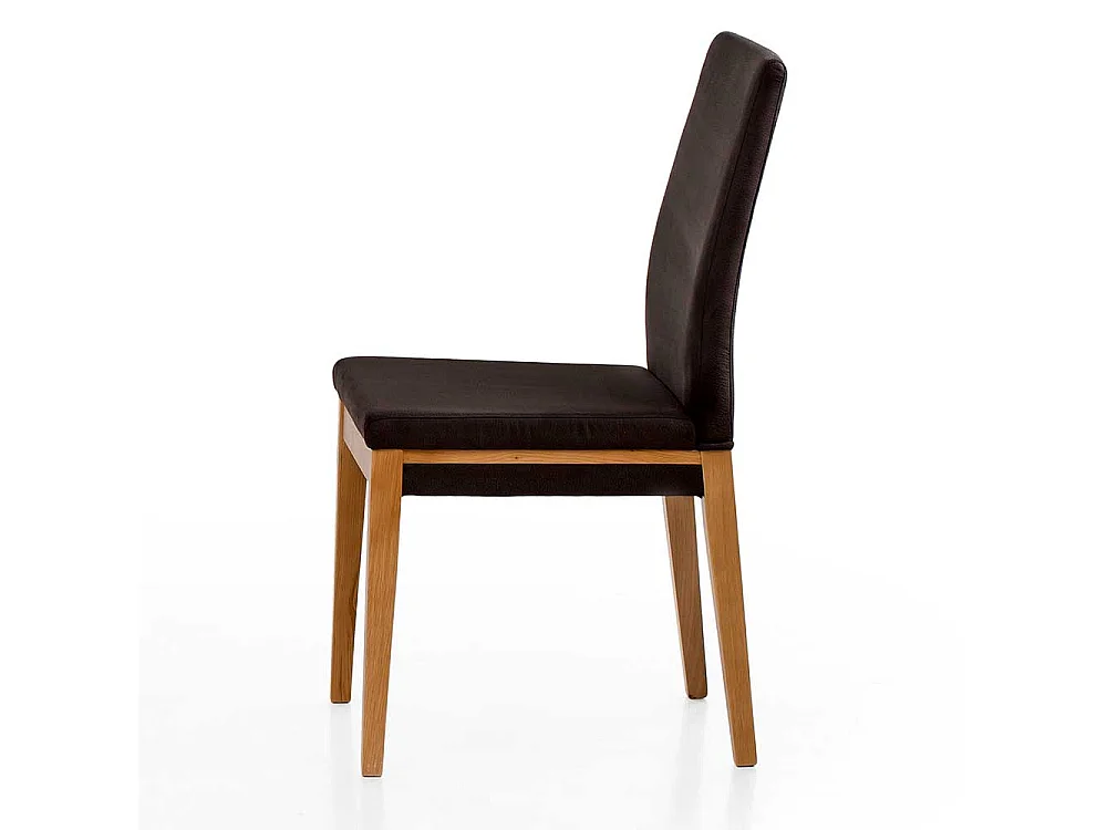 Küchenstuhl in Dunkelbraun Gestell aus Massivholz Eiche (2er Set)