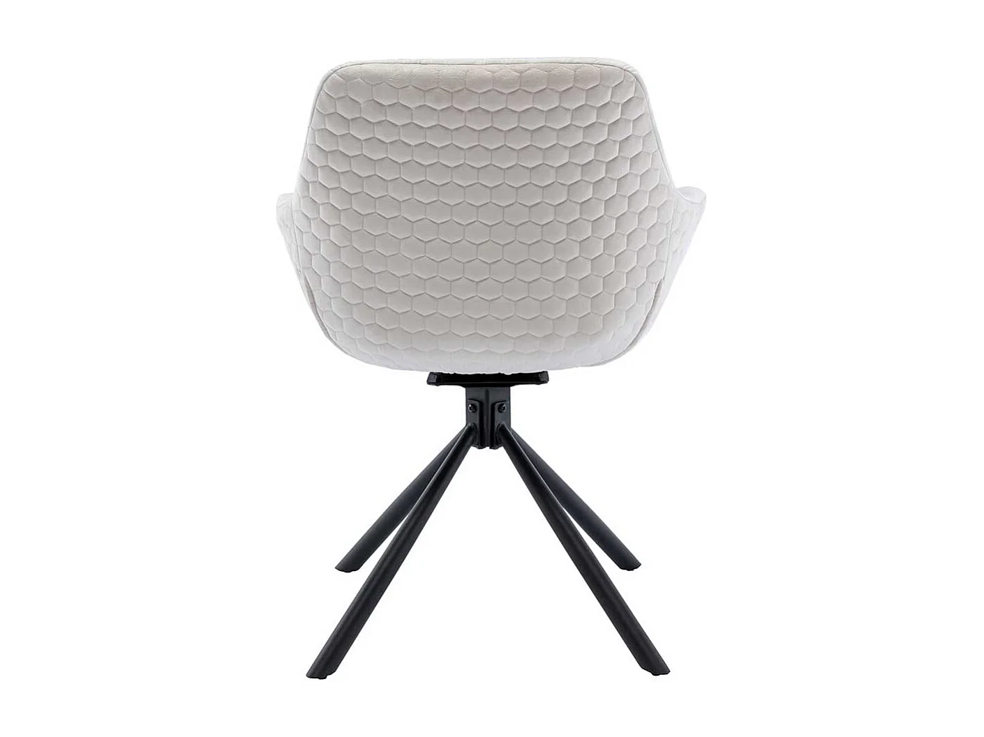 Polsterstuhl Esszimmer Cremeweiß aus Samt Gestell aus Metall