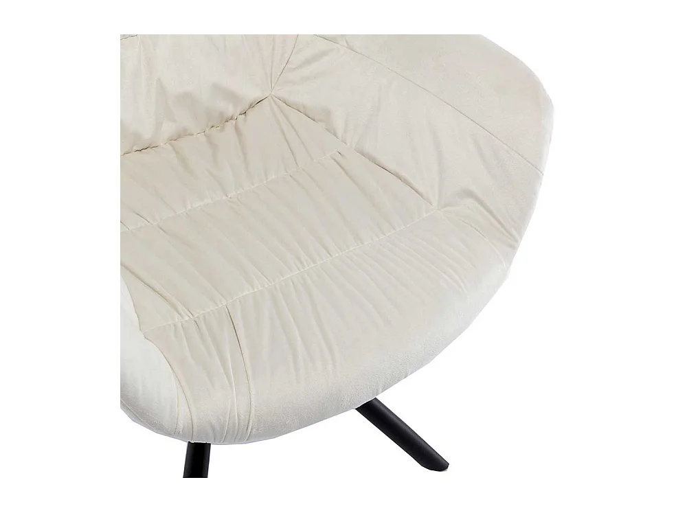 Polsterstuhl Esszimmer Cremeweiß aus Samt Gestell aus Metall