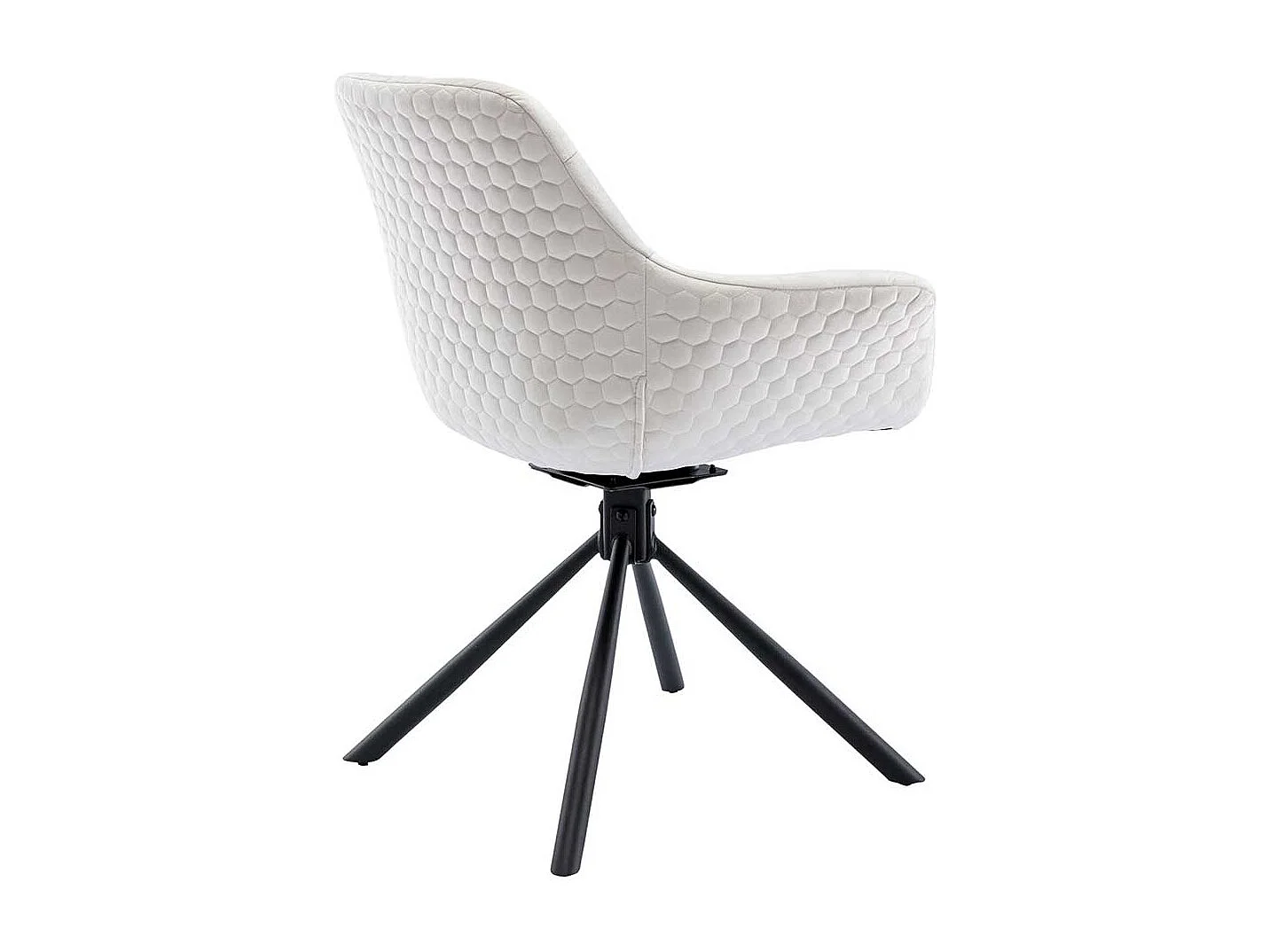 Polsterstuhl Esszimmer Cremeweiß aus Samt Gestell aus Metall