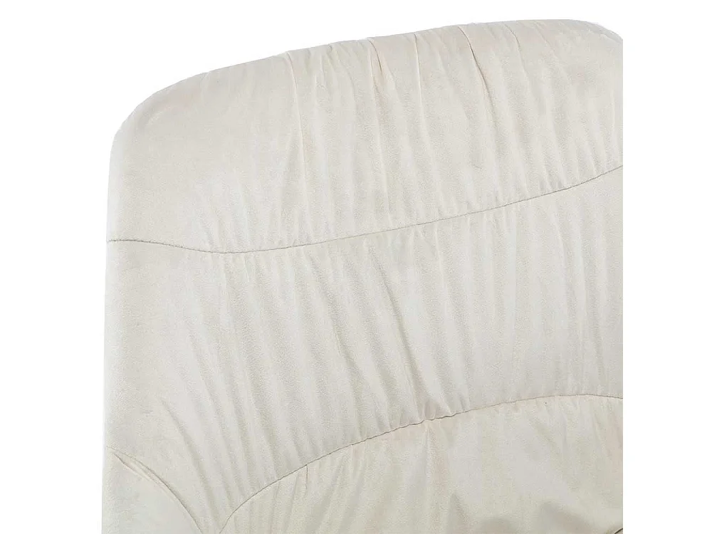 Polsterstuhl Esszimmer Cremeweiß aus Samt Gestell aus Metall