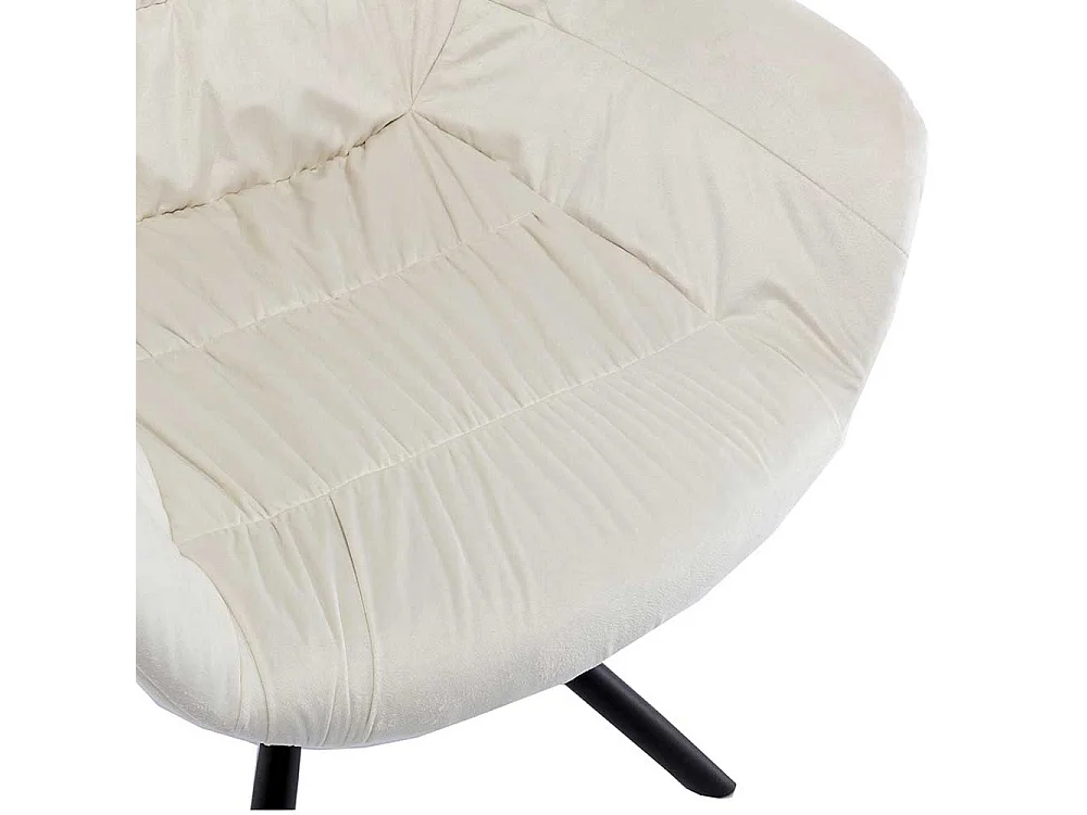 Polsterstuhl Esszimmer Cremeweiß aus Samt Gestell aus Metall