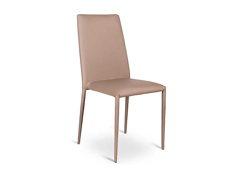 Esstischstuhl in Taupe Kunstleder Metall (4er Set)