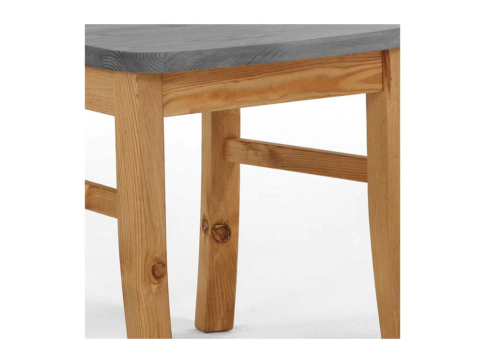 Landhaus Holzstühle in Grau Kiefer massiv 40 cm Sitztiefe (2er Set)