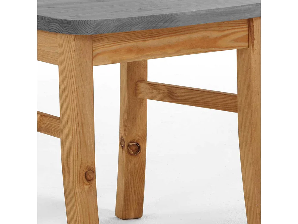 Landhaus Holzstühle in Grau Kiefer massiv 40 cm Sitztiefe (2er Set)