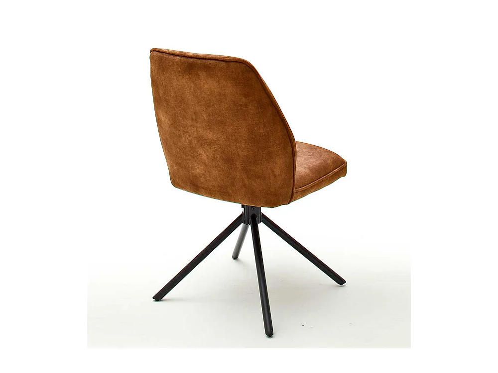 Velours Polsterstühle in Ocker Gelb mit Metalllgestell drehbar (2er Set)