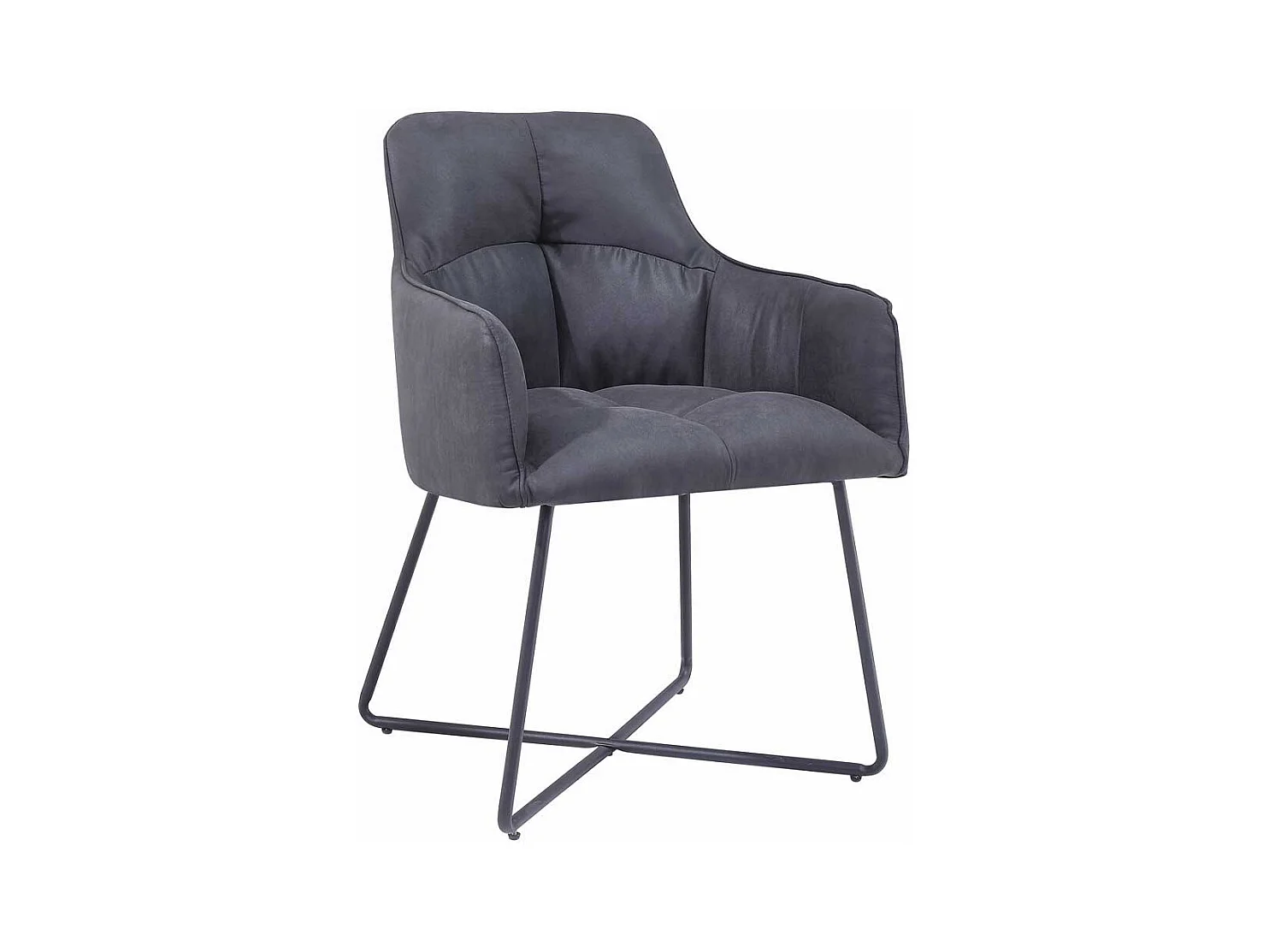 Esstisch Stühle in Anthrazit Microfaser Armlehnen (2er Set)