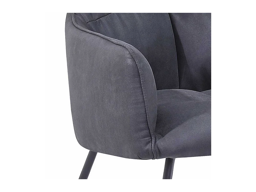 Esstisch Stühle in Anthrazit Microfaser Armlehnen (2er Set)