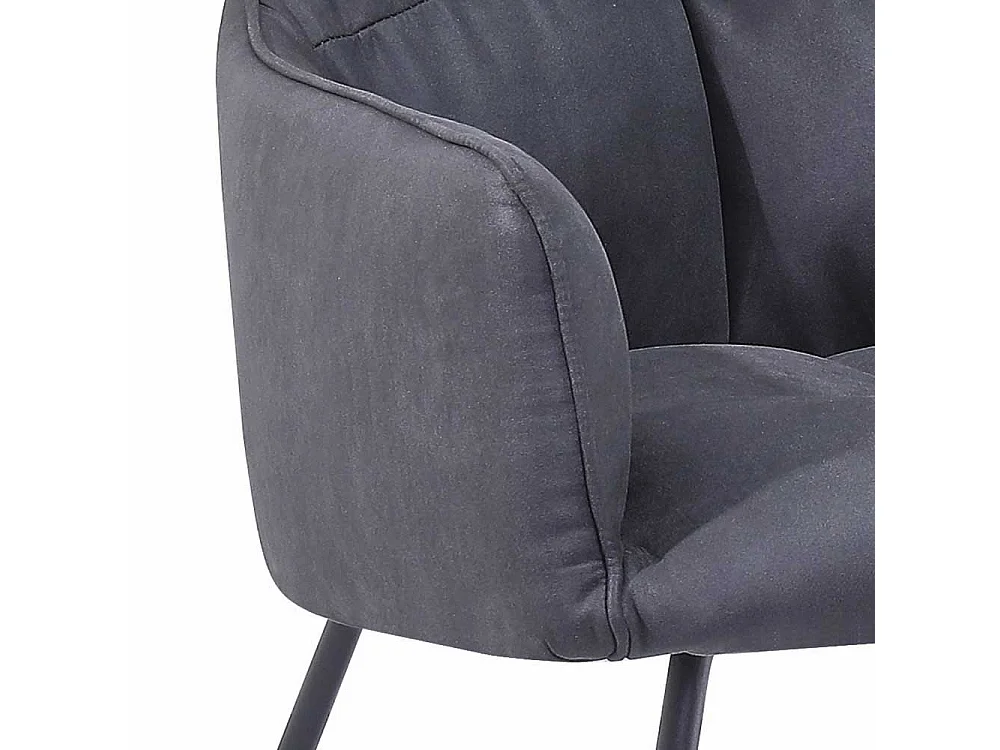 Esstisch Stühle in Anthrazit Microfaser Armlehnen (2er Set)