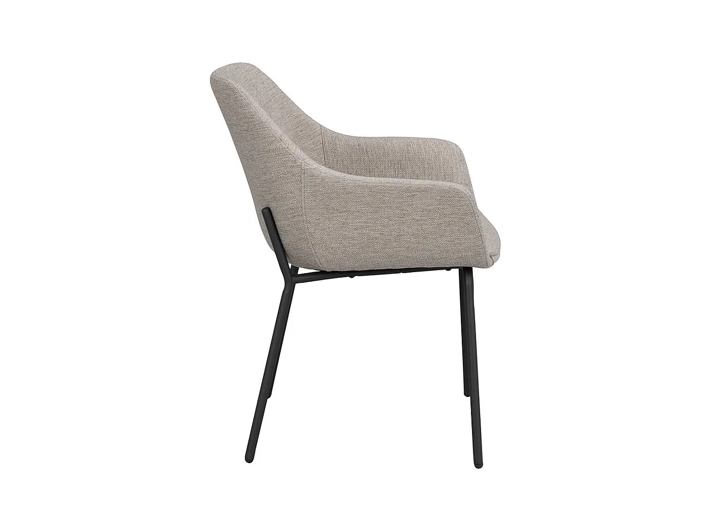 Esszimmer Polsterstühle in Hellgrau Webstoff Metallgestell (2er Set)