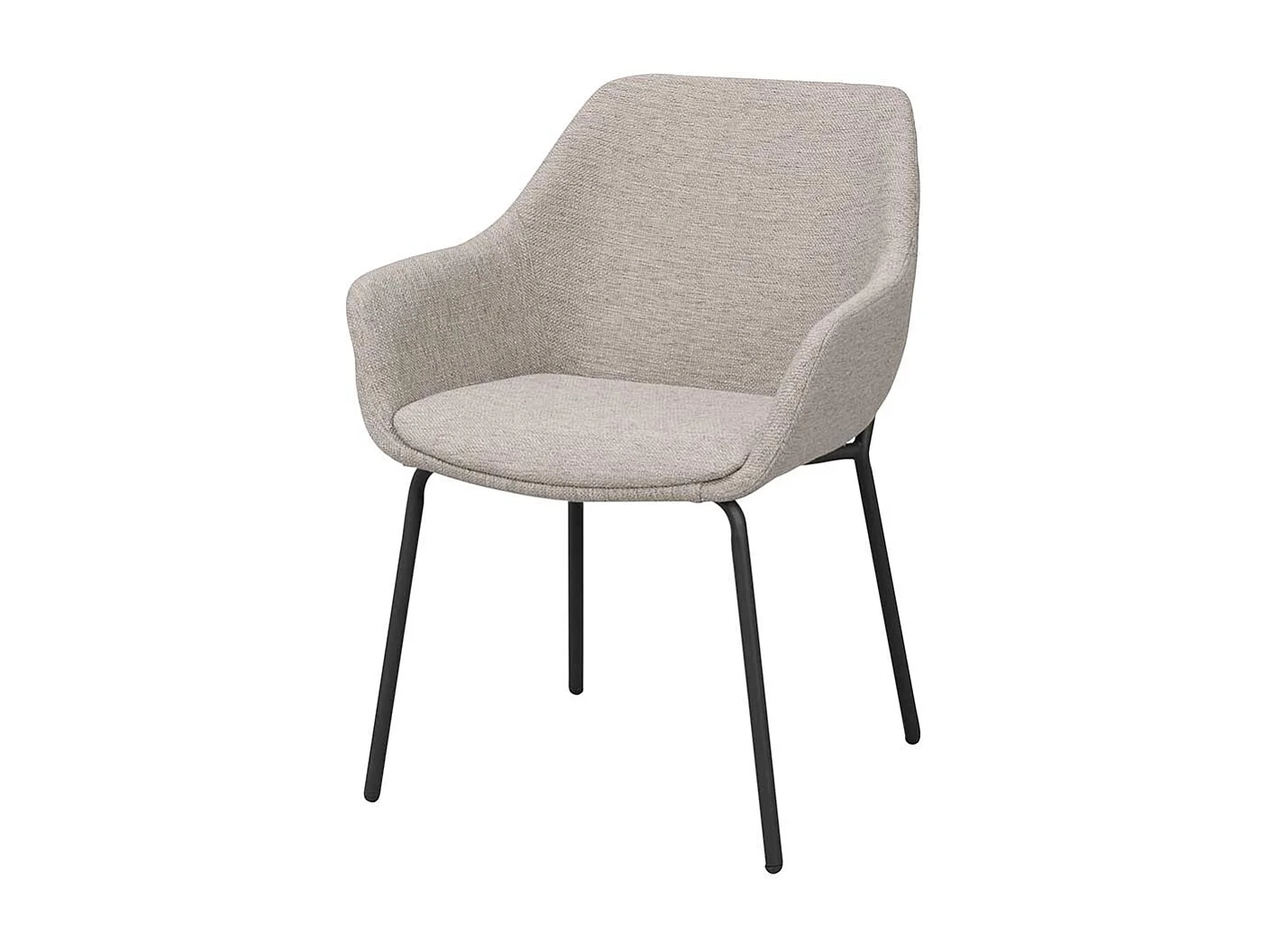 Esszimmer Polsterstühle in Hellgrau Webstoff Metallgestell (2er Set)