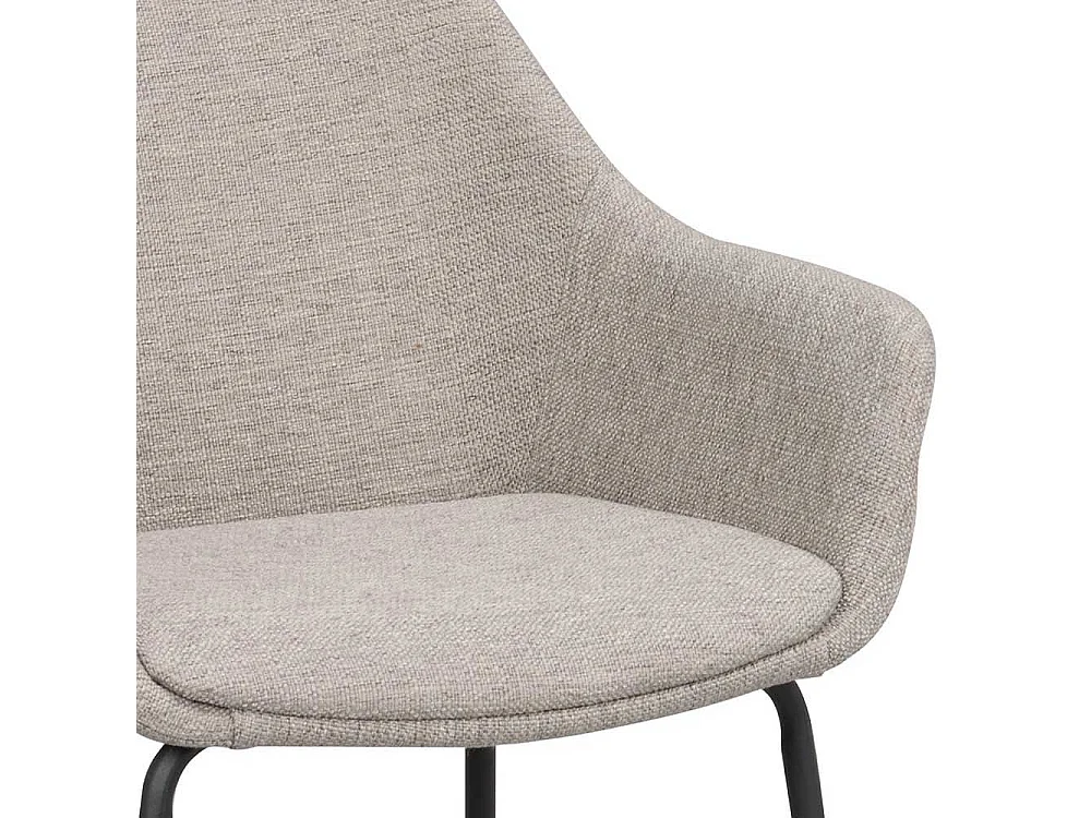 Esszimmer Polsterstühle in Hellgrau Webstoff Metallgestell (2er Set)