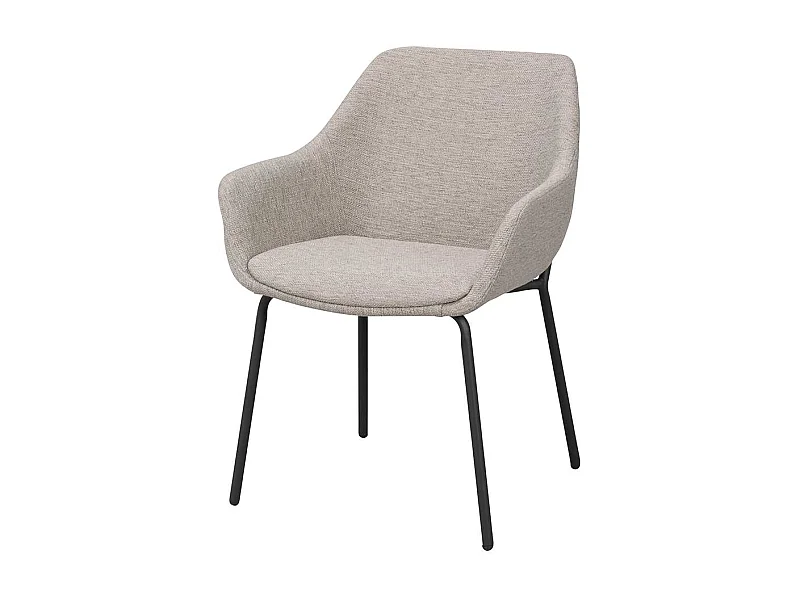 Esszimmer Polsterstühle in Hellgrau Webstoff Metallgestell (2er Set)