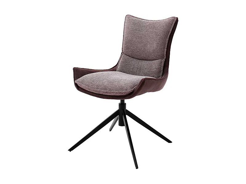 Esstisch St�hle in Rostfarben und Schwarz drehbar (2er Set)