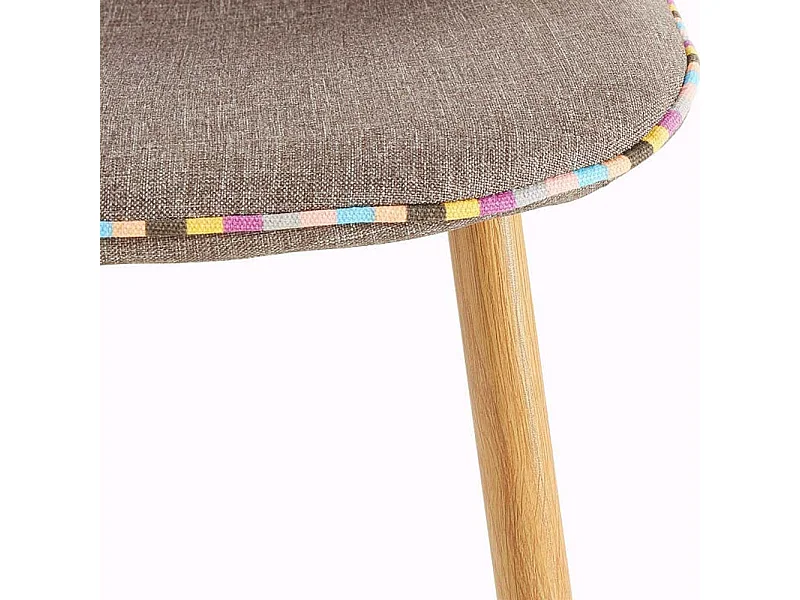 Polsterstuehle Esszimmer in Hellbraun und Eichefarben Gestell aus Metall (2er Set)