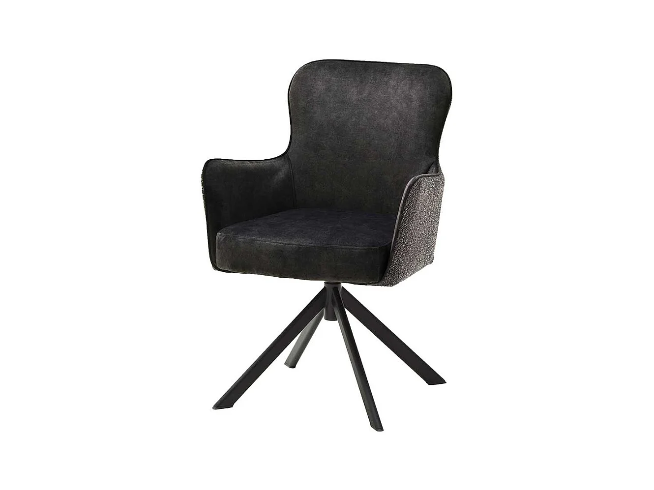 Esszimmerarmlehnst�hle in Anthrazit Stoff drehbar (2er Set)