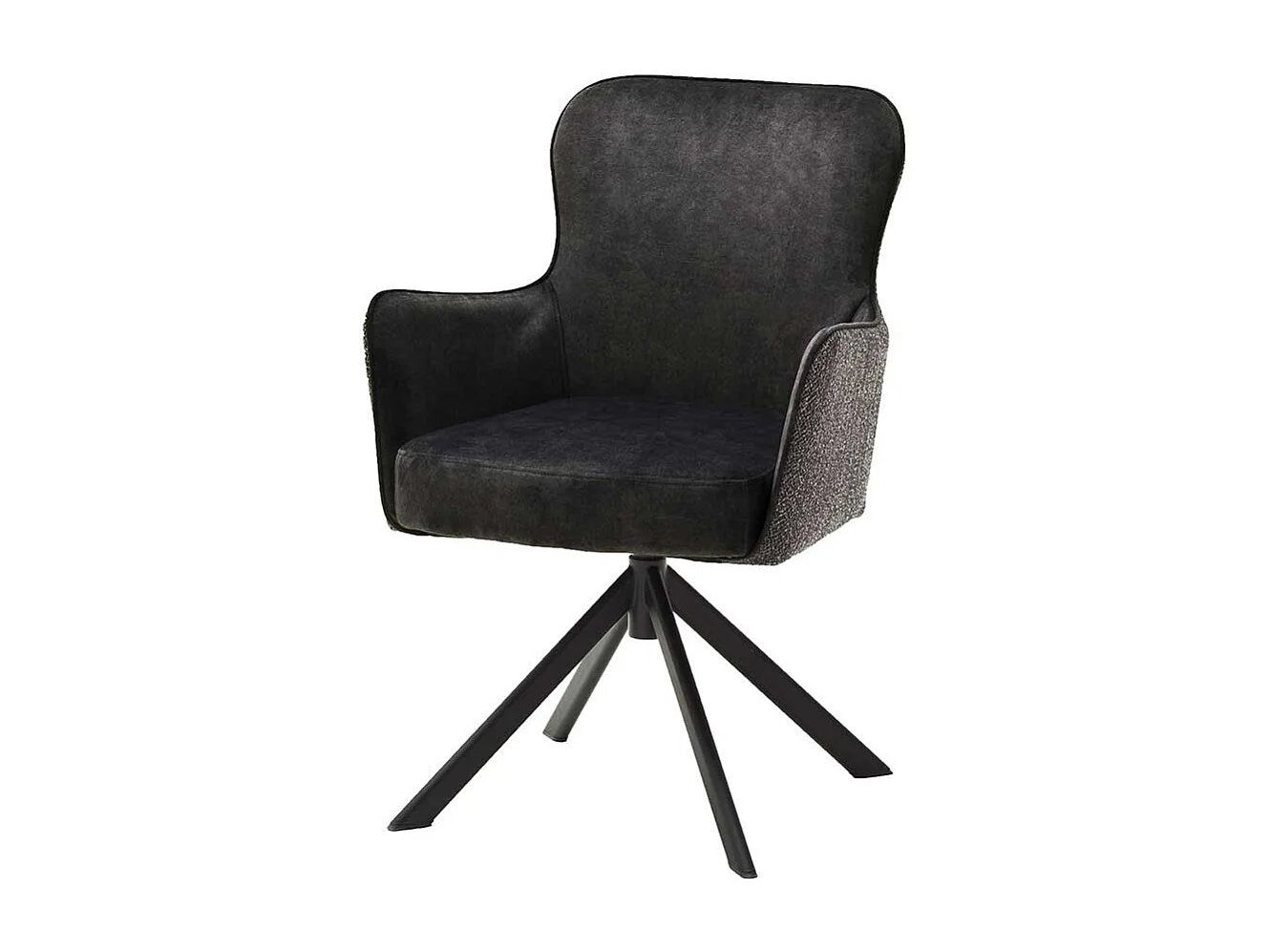 Esszimmerarmlehnst�hle in Anthrazit Stoff drehbar (2er Set)