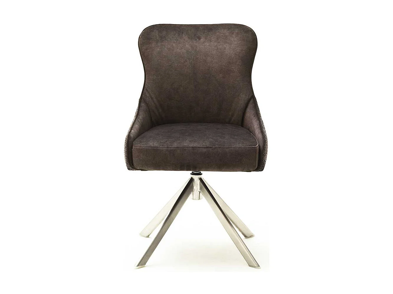 Drehbare St�hle in Hellbraun Stoff modern (2er Set)