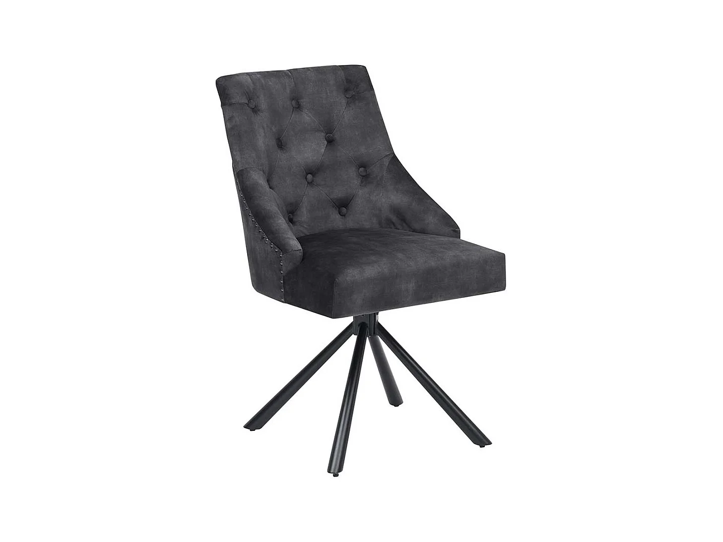 Chesterfield Stuhl Esstisch aus Samt und Metall drehbar