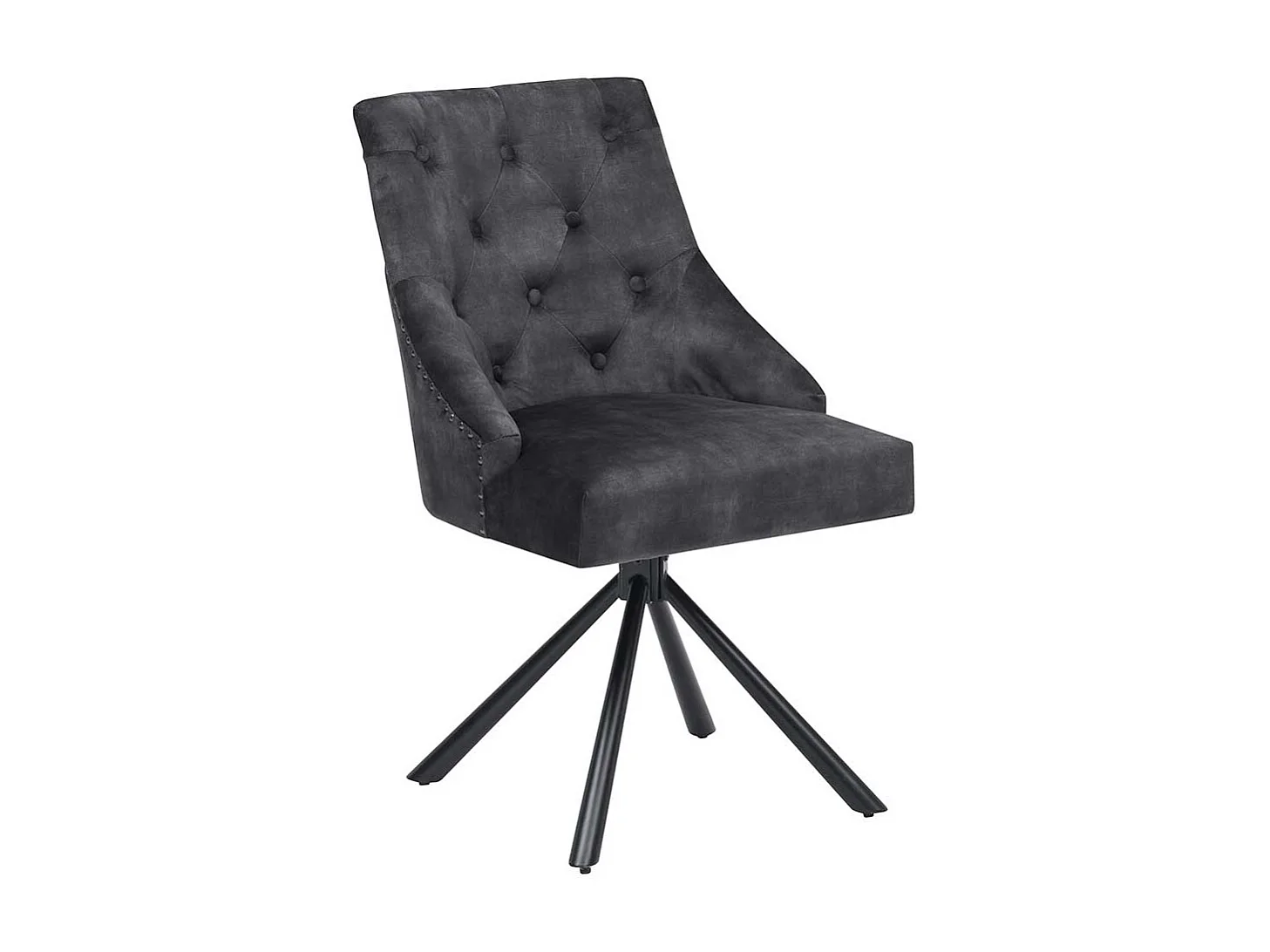 Chesterfield Stuhl Esstisch aus Samt und Metall drehbar