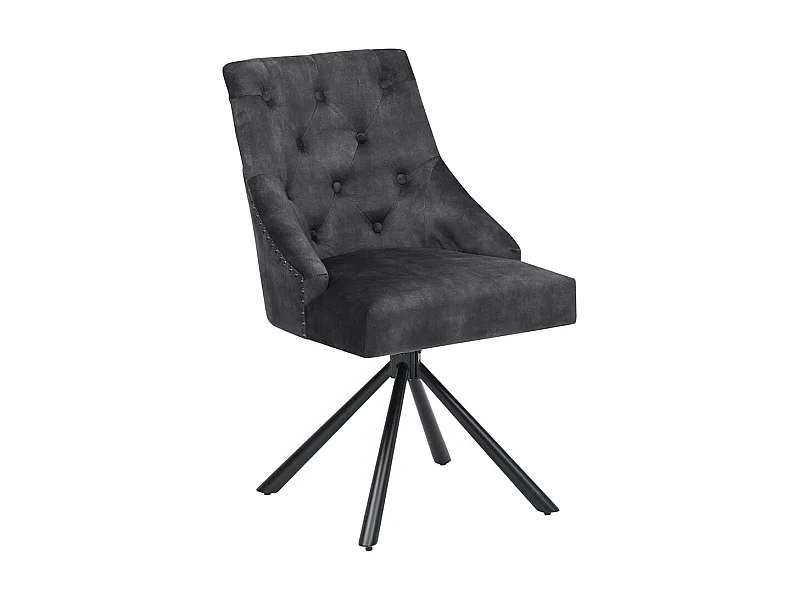 Chesterfield Stuhl Esstisch aus Samt und Metall drehbar