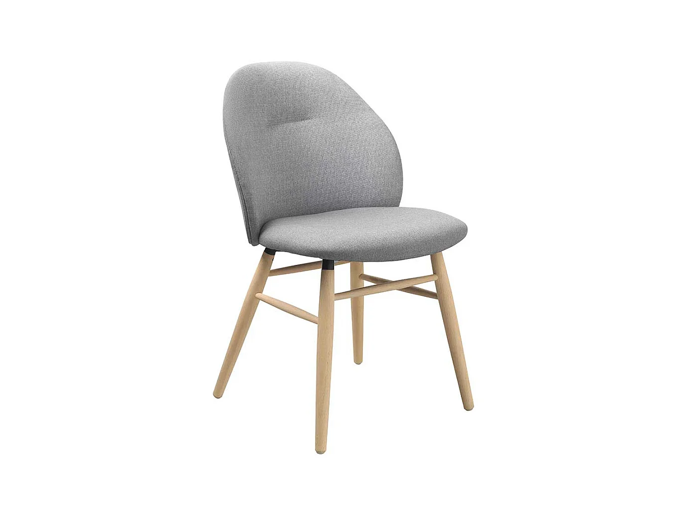 Stuhl Esszimmer im Skandi Design Webstoff und Massivholz