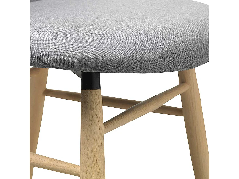 Stuhl Esszimmer im Skandi Design Webstoff und Massivholz