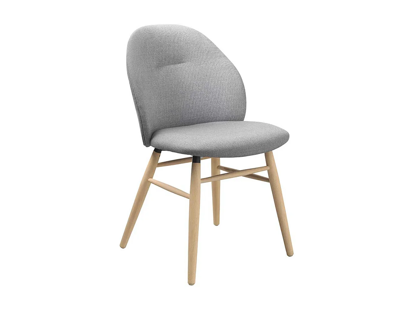 Stuhl Esszimmer im Skandi Design Webstoff und Massivholz