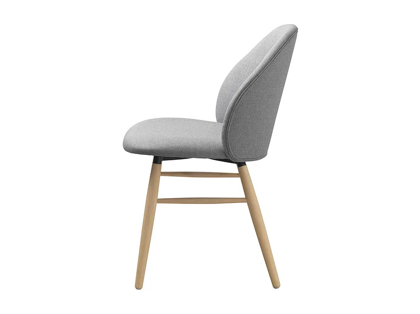 Stuhl Esszimmer im Skandi Design Webstoff und Massivholz