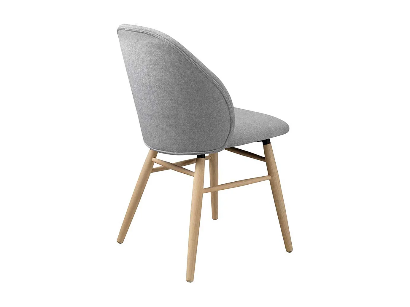 Stuhl Esszimmer im Skandi Design Webstoff und Massivholz